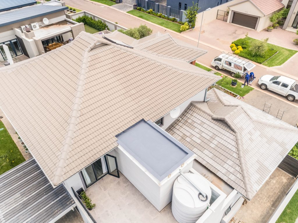 Aerial view of roof waterproofing work in Centurion by Waterproofing Centurion